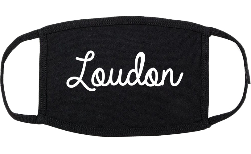 Loudon Tennessee TN Script Cotton Face Mask Black