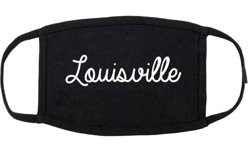 Louisville Colorado CO Script Cotton Face Mask Black