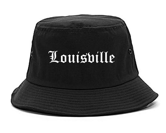 Louisville Kentucky KY Old English Mens Bucket Hat Black