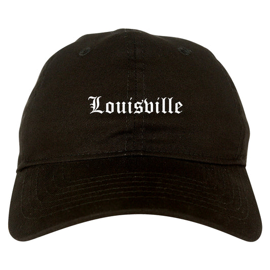 Louisville Kentucky KY Old English Mens Dad Hat Baseball Cap Black
