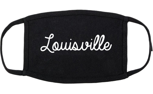 Louisville Kentucky KY Script Cotton Face Mask Black