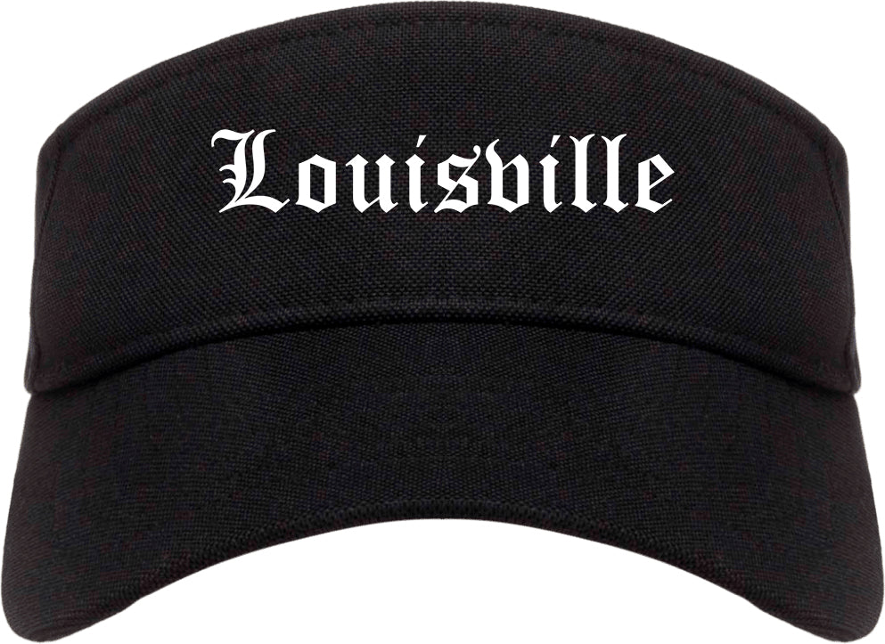 Louisville Kentucky KY Old English Mens Visor Cap Hat Black