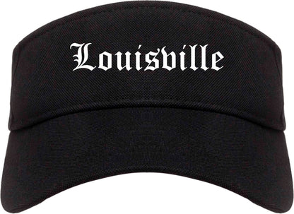 Louisville Ohio OH Old English Mens Visor Cap Hat Black