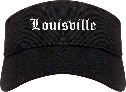 Louisville Ohio OH Old English Mens Visor Cap Hat Black