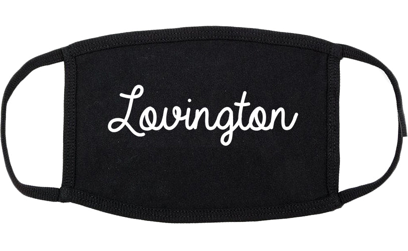 Lovington New Mexico NM Script Cotton Face Mask Black