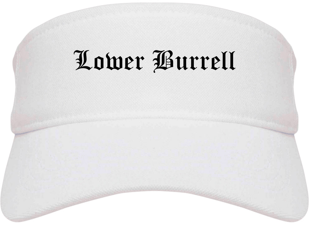 Lower Burrell Pennsylvania PA Old English Mens Visor Cap Hat White