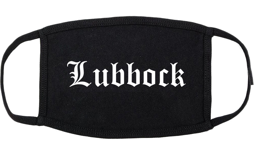 Lubbock Texas TX Old English Cotton Face Mask Black