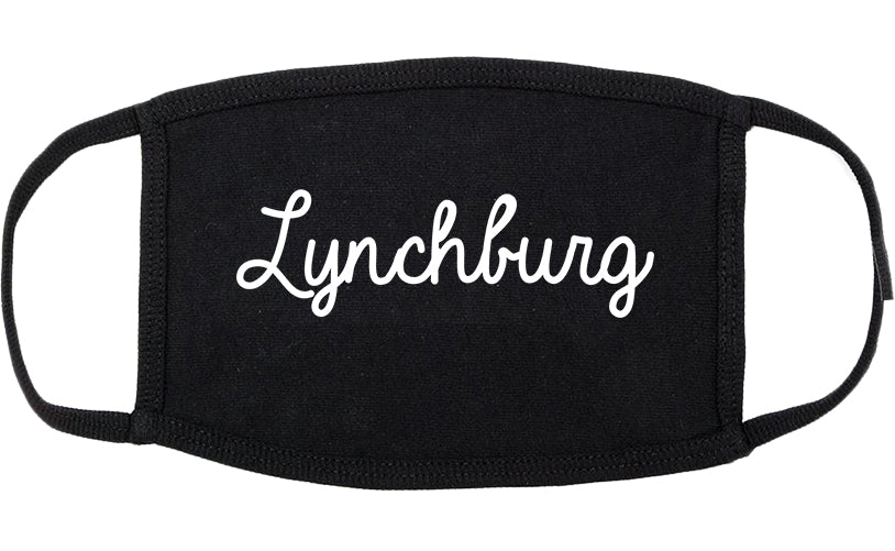 Lynchburg Tennessee TN Script Cotton Face Mask Black