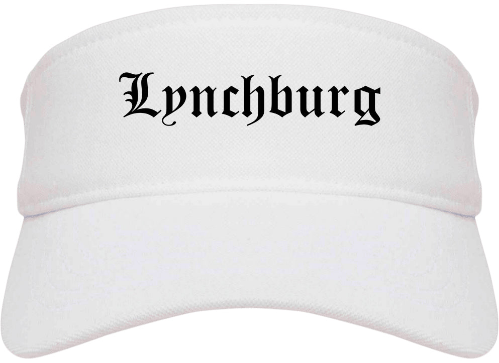 Lynchburg Virginia VA Old English Mens Visor Cap Hat White