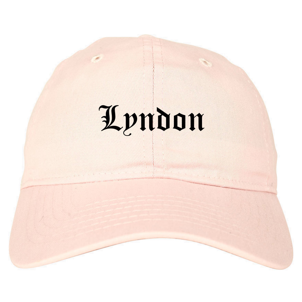 Lyndon Kentucky KY Old English Mens Dad Hat Baseball Cap Pink