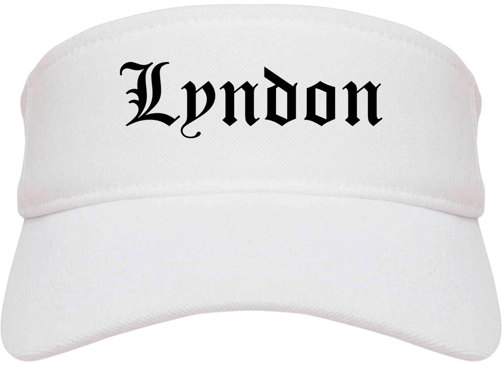 Lyndon Kentucky KY Old English Mens Visor Cap Hat White