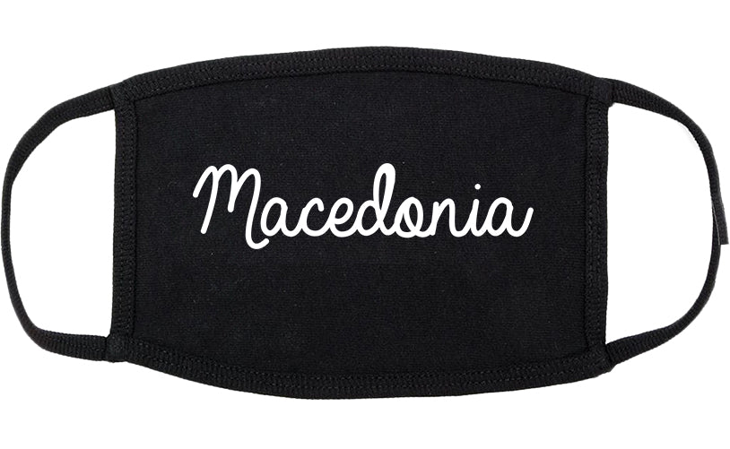 Macedonia Ohio OH Script Cotton Face Mask Black