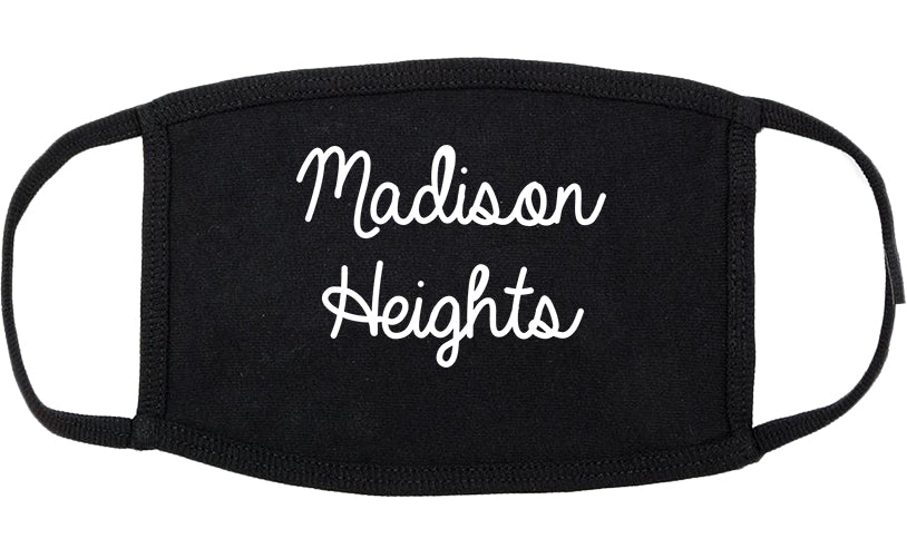Madison Heights Michigan MI Script Cotton Face Mask Black
