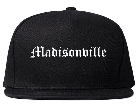 Madisonville Texas TX Old English Mens Snapback Hat Black