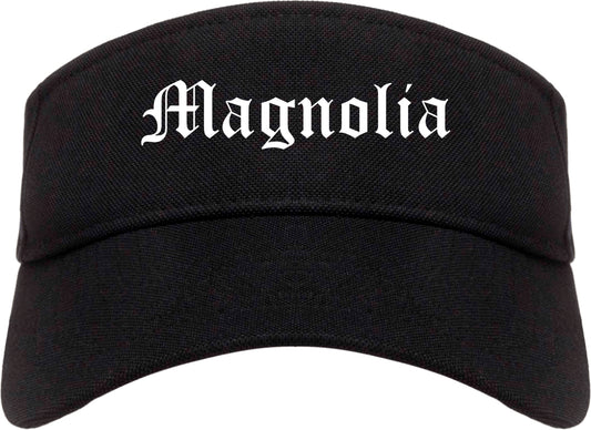Magnolia Arkansas AR Old English Mens Visor Cap Hat Black
