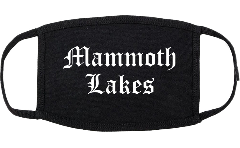 Mammoth Lakes California CA Old English Cotton Face Mask Black