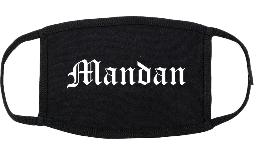 Mandan North Dakota ND Old English Cotton Face Mask Black