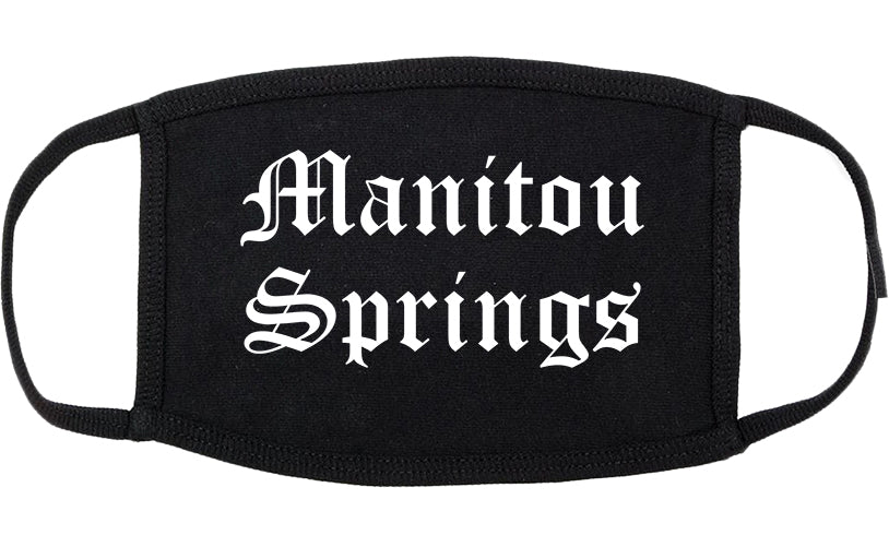 Manitou Springs Colorado CO Old English Cotton Face Mask Black