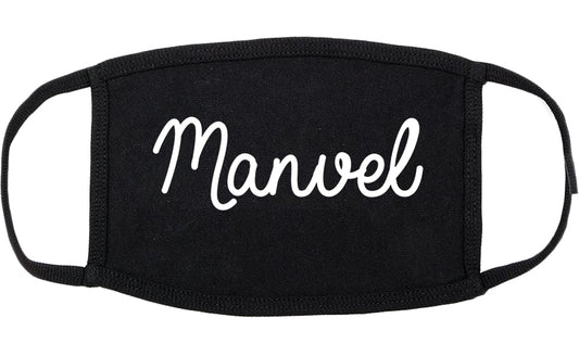 Manvel Texas TX Script Cotton Face Mask Black