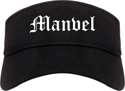 Manvel Texas TX Old English Mens Visor Cap Hat Black