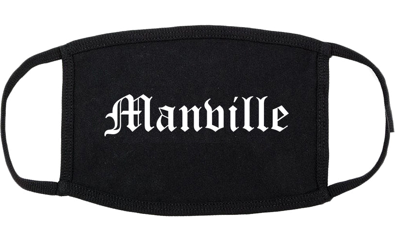 Manville New Jersey NJ Old English Cotton Face Mask Black