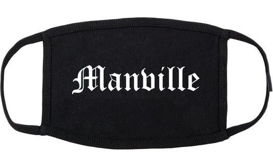 Manville New Jersey NJ Old English Cotton Face Mask Black