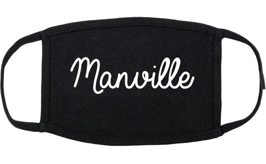 Manville New Jersey NJ Script Cotton Face Mask Black