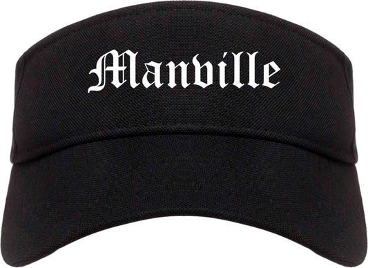 Manville New Jersey NJ Old English Mens Visor Cap Hat Black