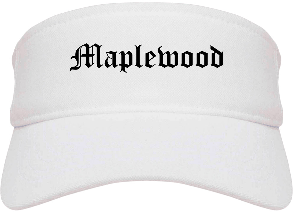 Maplewood Missouri MO Old English Mens Visor Cap Hat White