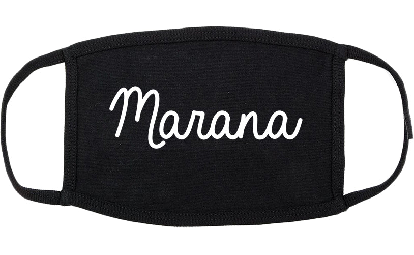 Marana Arizona AZ Script Cotton Face Mask Black