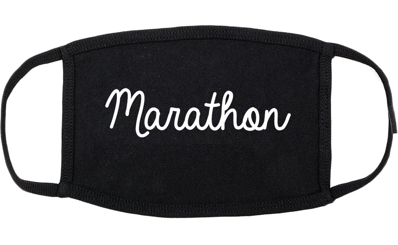 Marathon Florida FL Script Cotton Face Mask Black