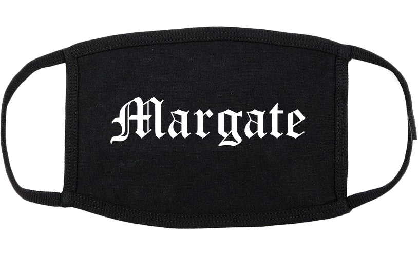 Margate Florida FL Old English Cotton Face Mask Black