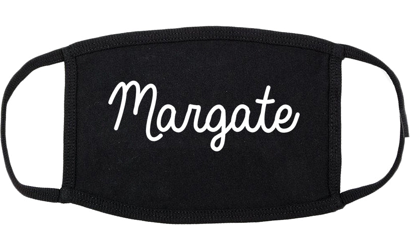 Margate Florida FL Script Cotton Face Mask Black