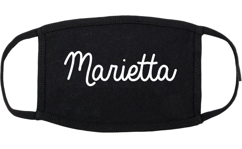 Marietta Ohio OH Script Cotton Face Mask Black