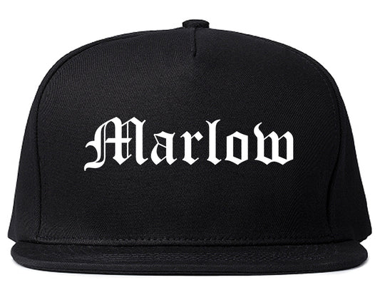 Marlow Oklahoma OK Old English Mens Snapback Hat Black