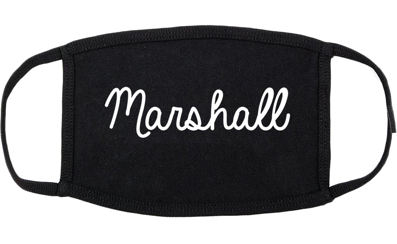 Marshall Michigan MI Script Cotton Face Mask Black