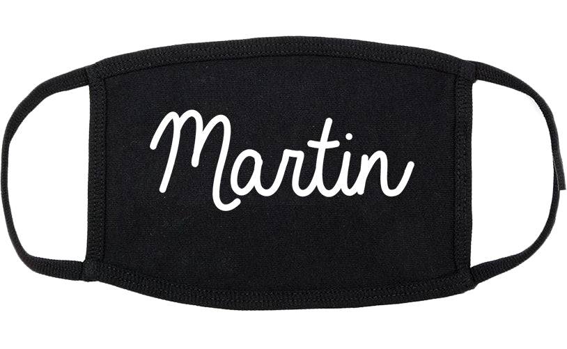 Martin Tennessee TN Script Cotton Face Mask Black