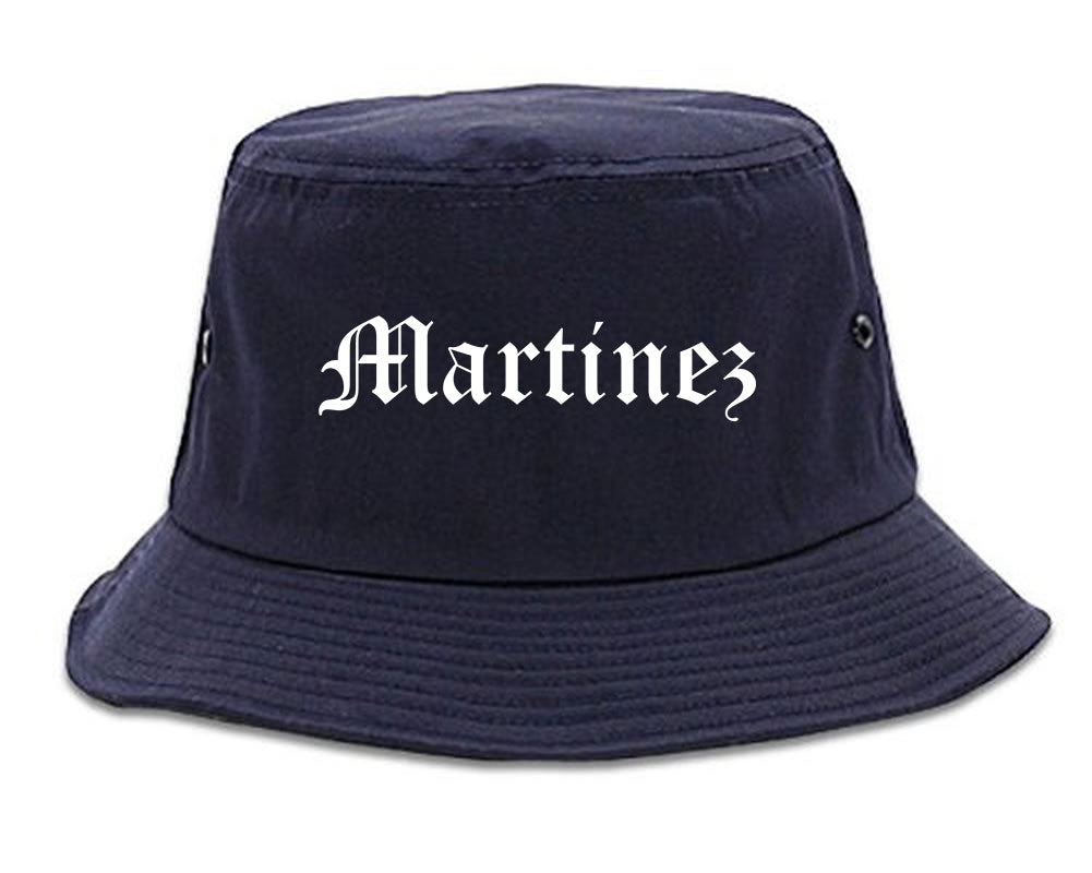 Martinez California CA Old English Mens Bucket Hat Navy Blue