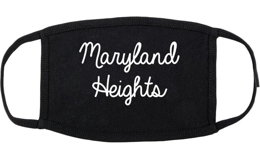 Maryland Heights Missouri MO Script Cotton Face Mask Black