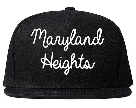 Maryland Heights Missouri MO Script Mens Snapback Hat Black