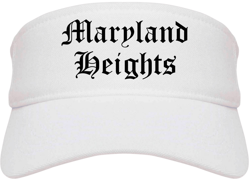 Maryland Heights Missouri MO Old English Mens Visor Cap Hat White