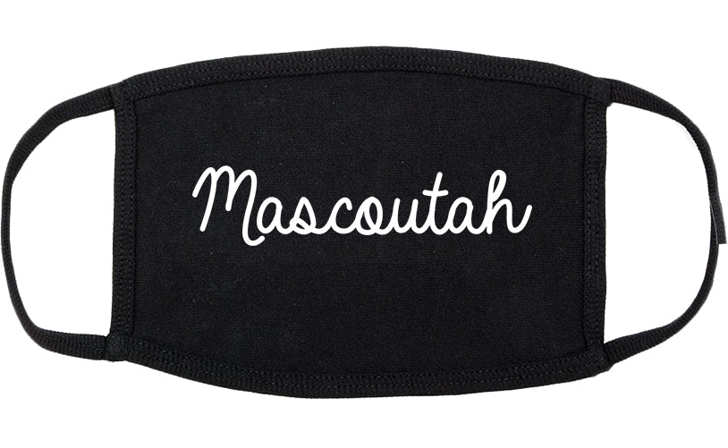 Mascoutah Illinois IL Script Cotton Face Mask Black