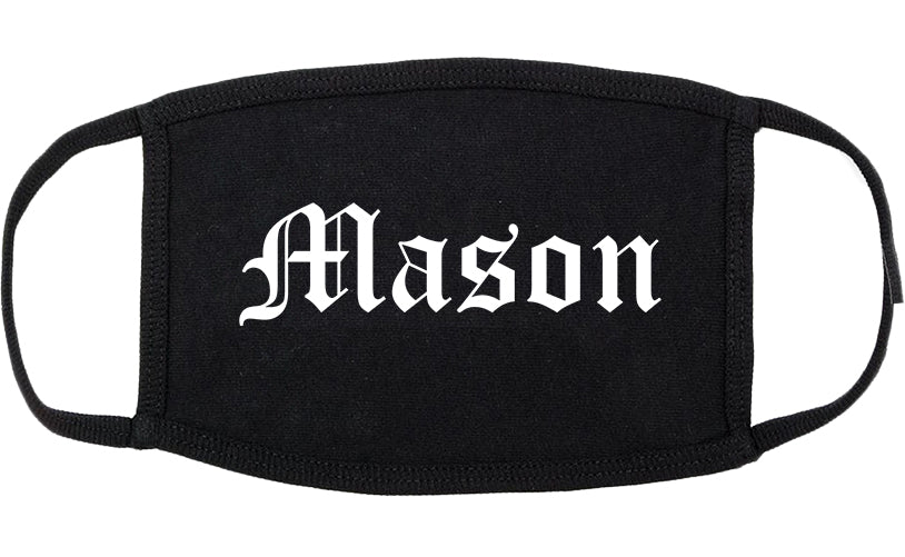 Mason Michigan MI Old English Cotton Face Mask Black