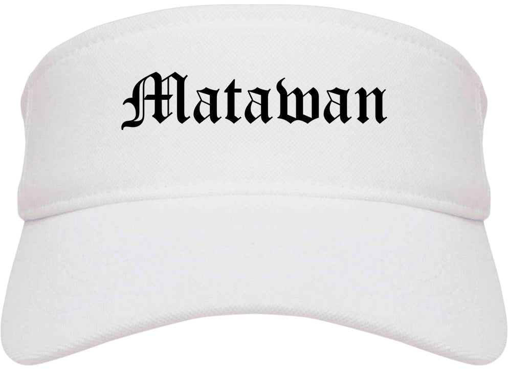Matawan New Jersey NJ Old English Mens Visor Cap Hat White