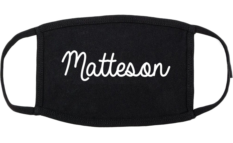 Matteson Illinois IL Script Cotton Face Mask Black
