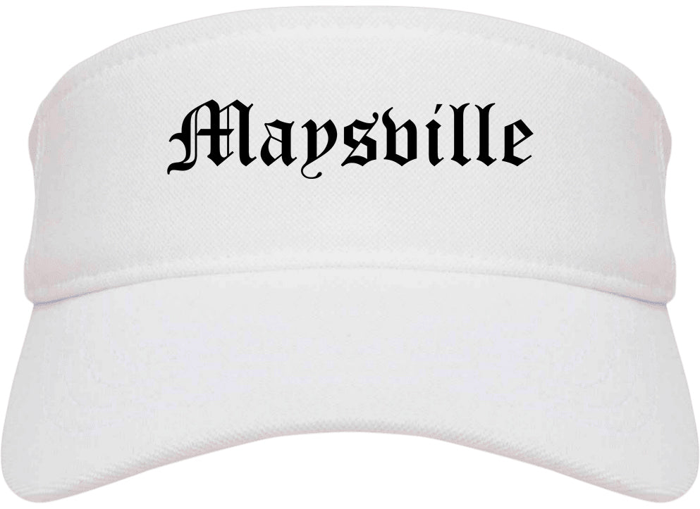 Maysville Kentucky KY Old English Mens Visor Cap Hat White