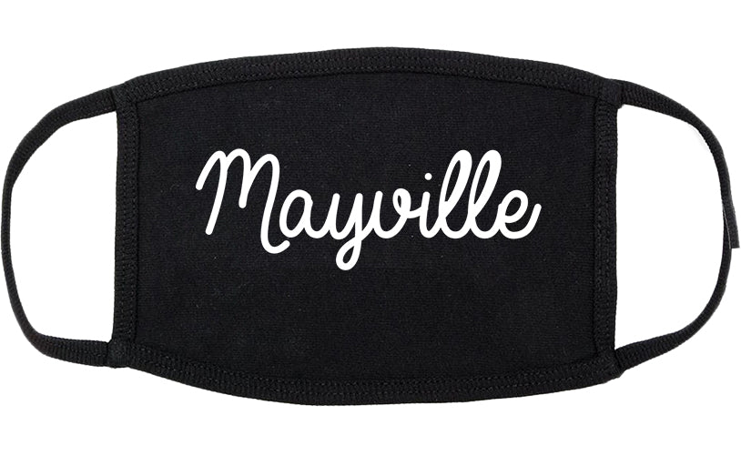 Mayville Wisconsin WI Script Cotton Face Mask Black