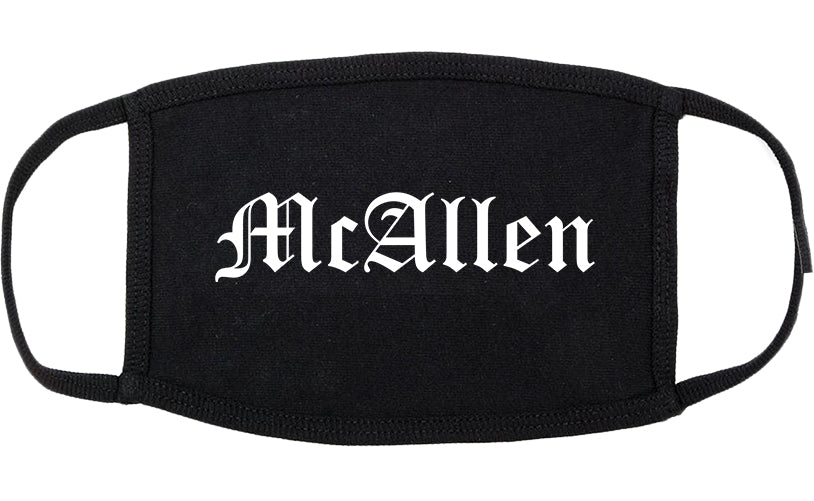 McAllen Texas TX Old English Cotton Face Mask Black
