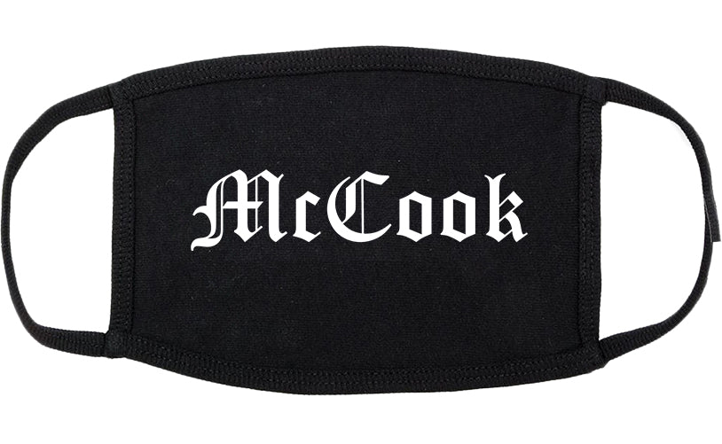 McCook Nebraska NE Old English Cotton Face Mask Black