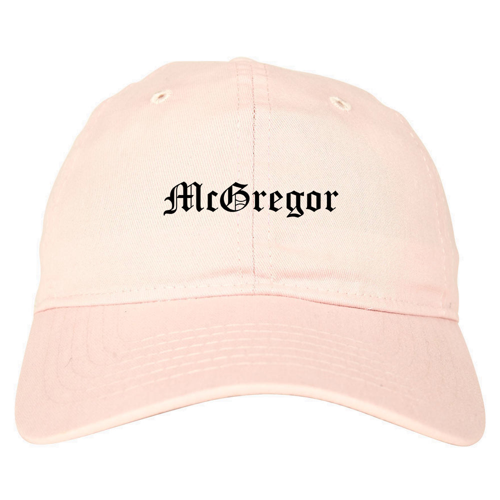 McGregor Texas TX Old English Mens Dad Hat Baseball Cap Pink